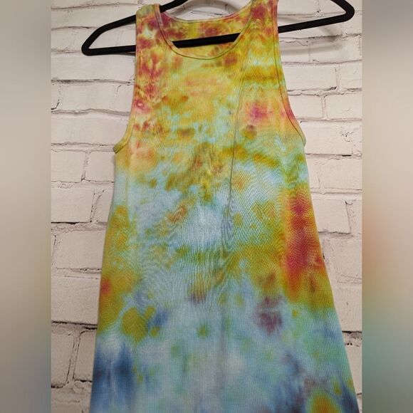 Sz XL OOAK ribbed tank top ice dyed! - Picture 4 of 6